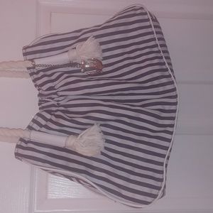 Chico's striped nautical Beach bag (022024A).